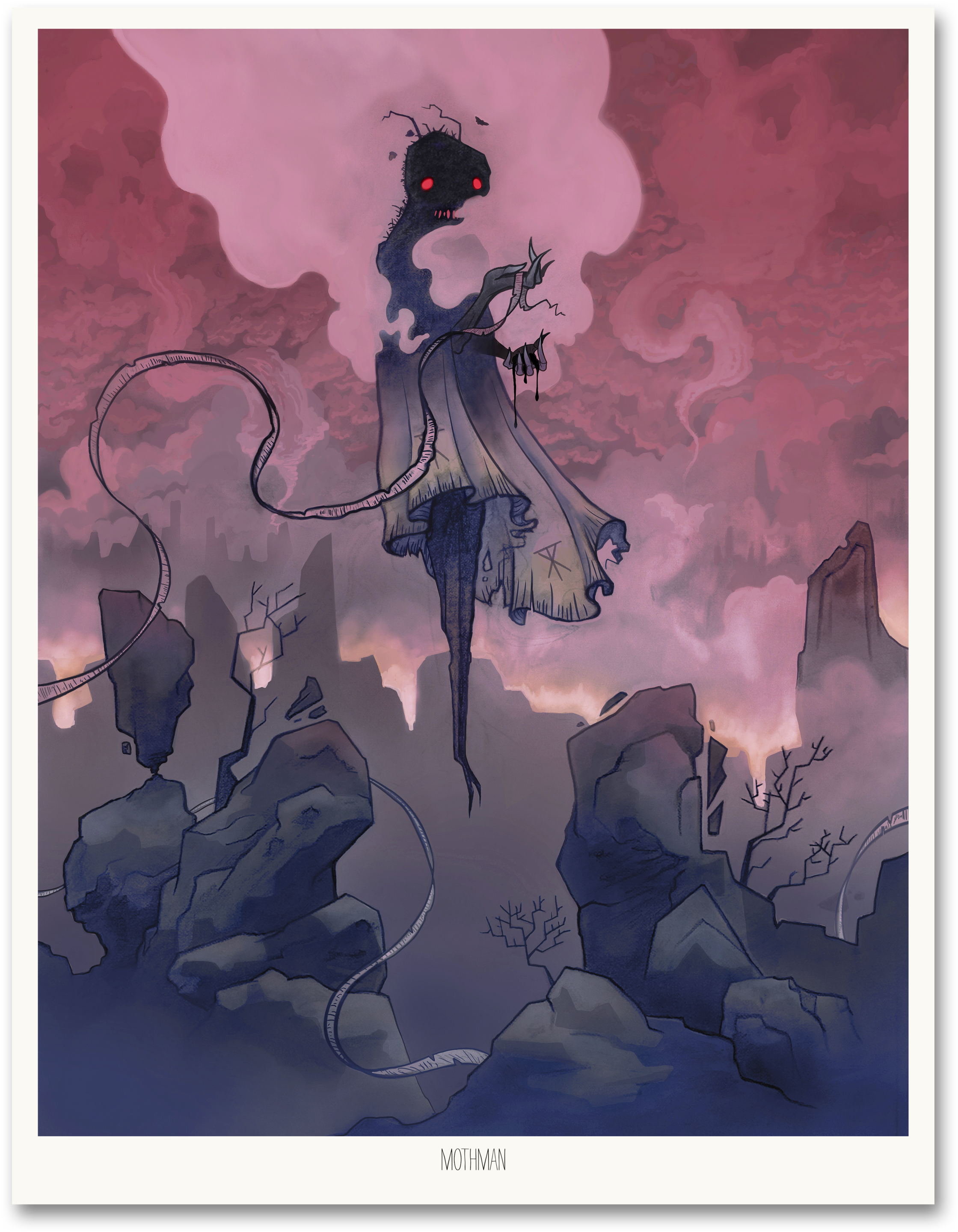 Mothman - Limited Edition Clipart (2500x3245), Png Download