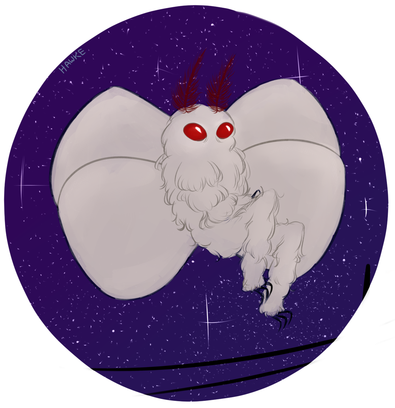 “my Mothman For @crypt - Cartoon Clipart (1280x1323), Png Download