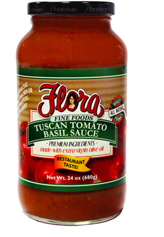 Tomato Basil Pasta Sauce - Flora Foods Clipart (800x800), Png Download