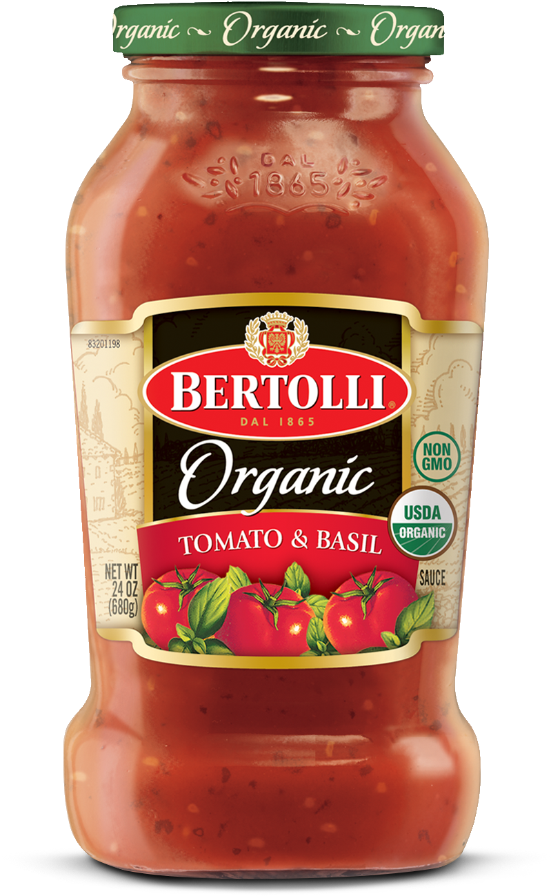 Bertolli Organic Olive Oil Basil & Garlic Sauce Clipart (1320x1320), Png Download