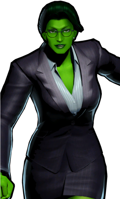 She Hulk In A Suit Clipart (400x800), Png Download