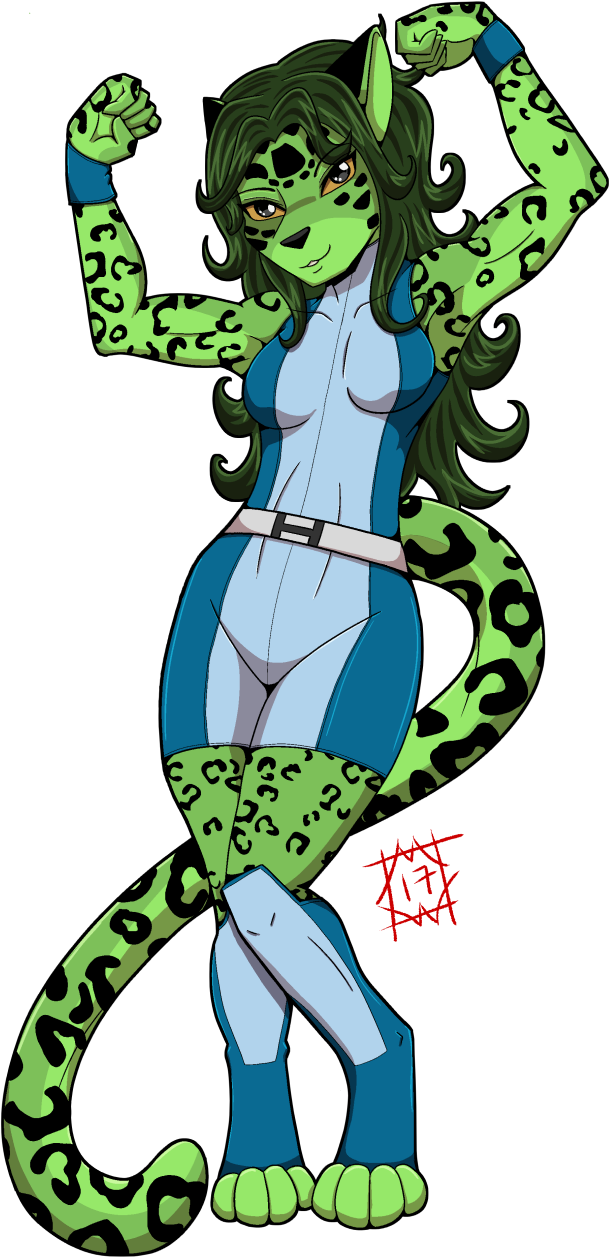 She Hulk Anthro , Png Download - Cartoon Clipart (609x1257), Png Download