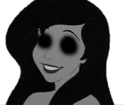 #creepy #scary #princess #ariel #littlemermaid #skull - Scary Clipart (416x357), Png Download