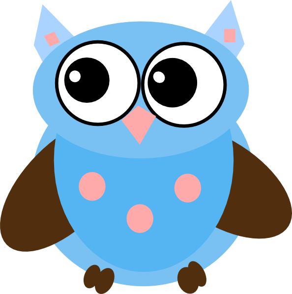 Blue Owl Svg Clip Arts 594 X 598 Px - Cartoon - Png Download (594x598), Png Download
