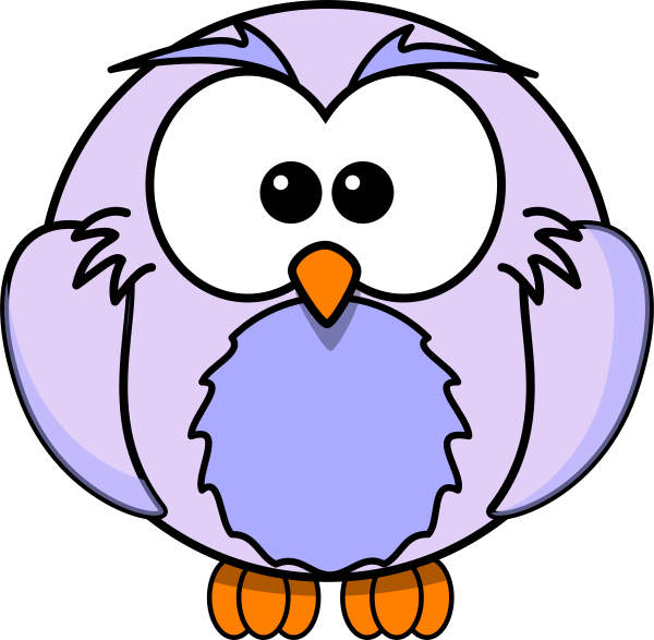 Light Purple Owl Cartoon Clip Art - Printable Owl Coloring Pages - Png Download (600x587), Png Download