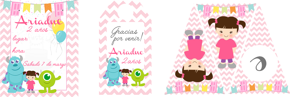 Mi Fiesta Ideal - Invitaciones De Boo Monster Inc Clipart (1250x400), Png Download