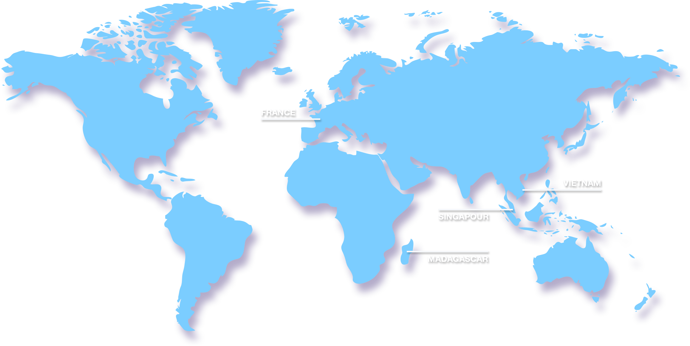 Bocasay Worldwide Offices - Mauritius And Maldives On World Map Clipart (2314x1163), Png Download