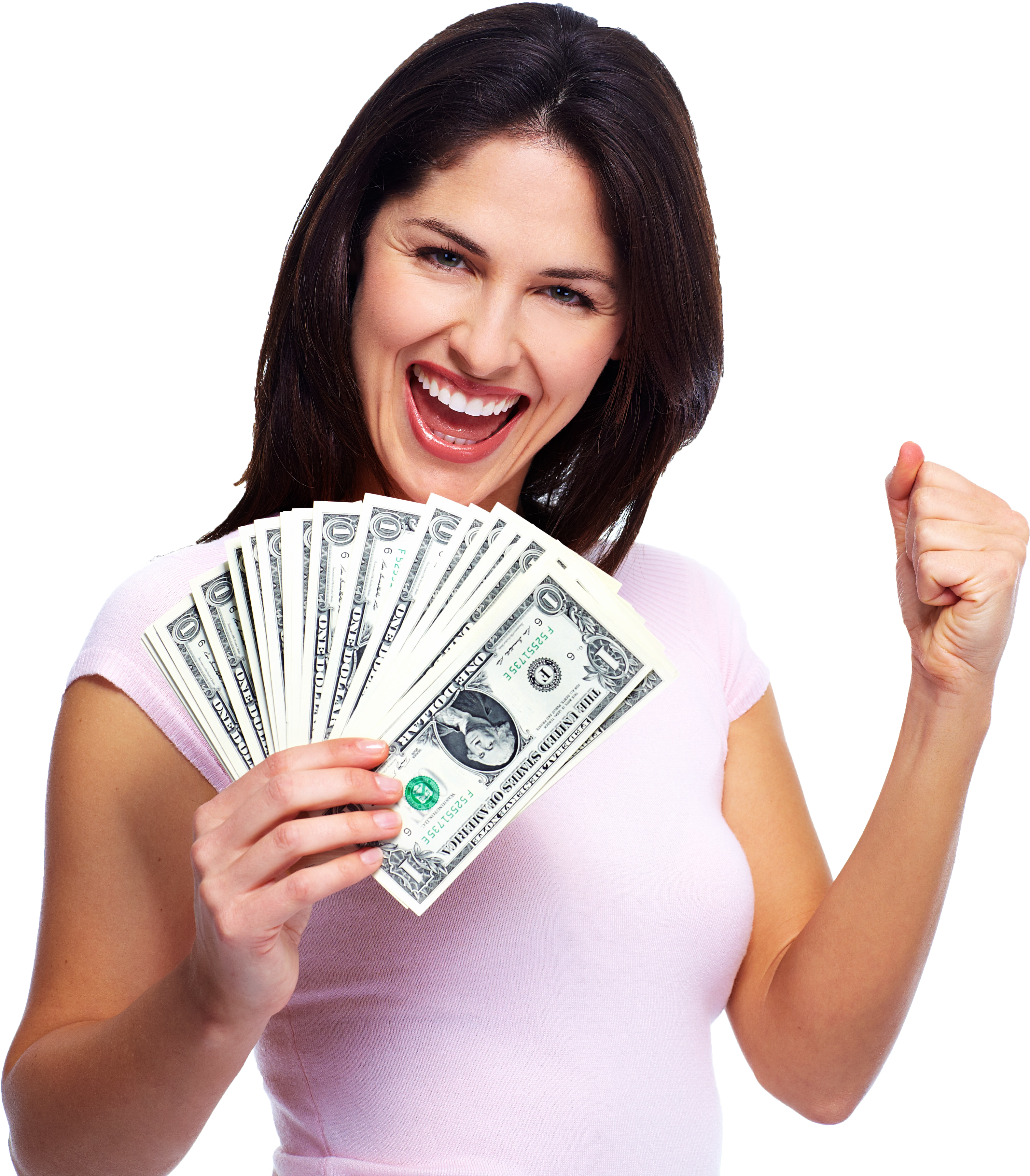 We Buy All Cars Running Or Not - Woman With Money Png Clipart (3164x3613), Png Download