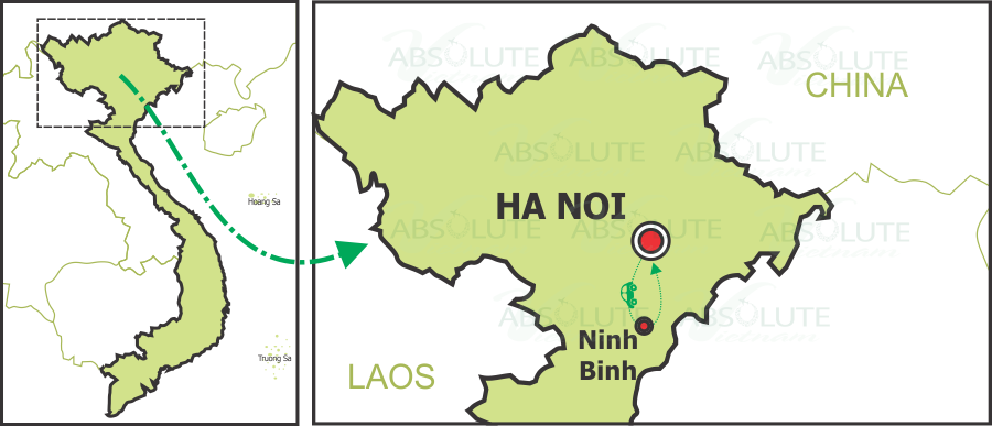 Image Result For Tam Coc Vietnam Map - Vietnam Ha Long Bay Map Clipart (900x387), Png Download