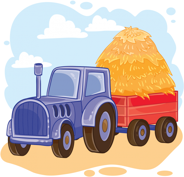 Tractor With Trolley Vector Clipart (715x715), Png Download
