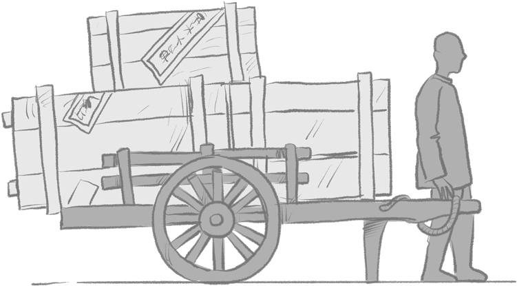 Cart Drawing Wagon Train - Cart Clipart (800x504), Png Download