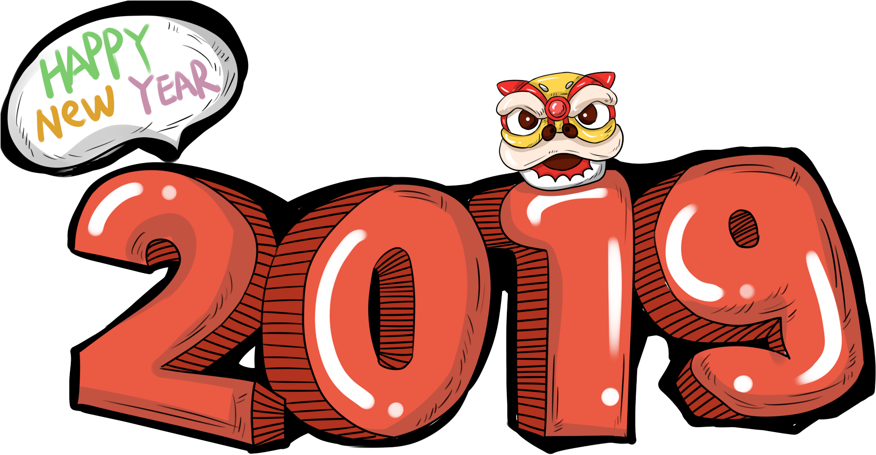Happy New Year - Illustration Clipart (2000x2000), Png Download