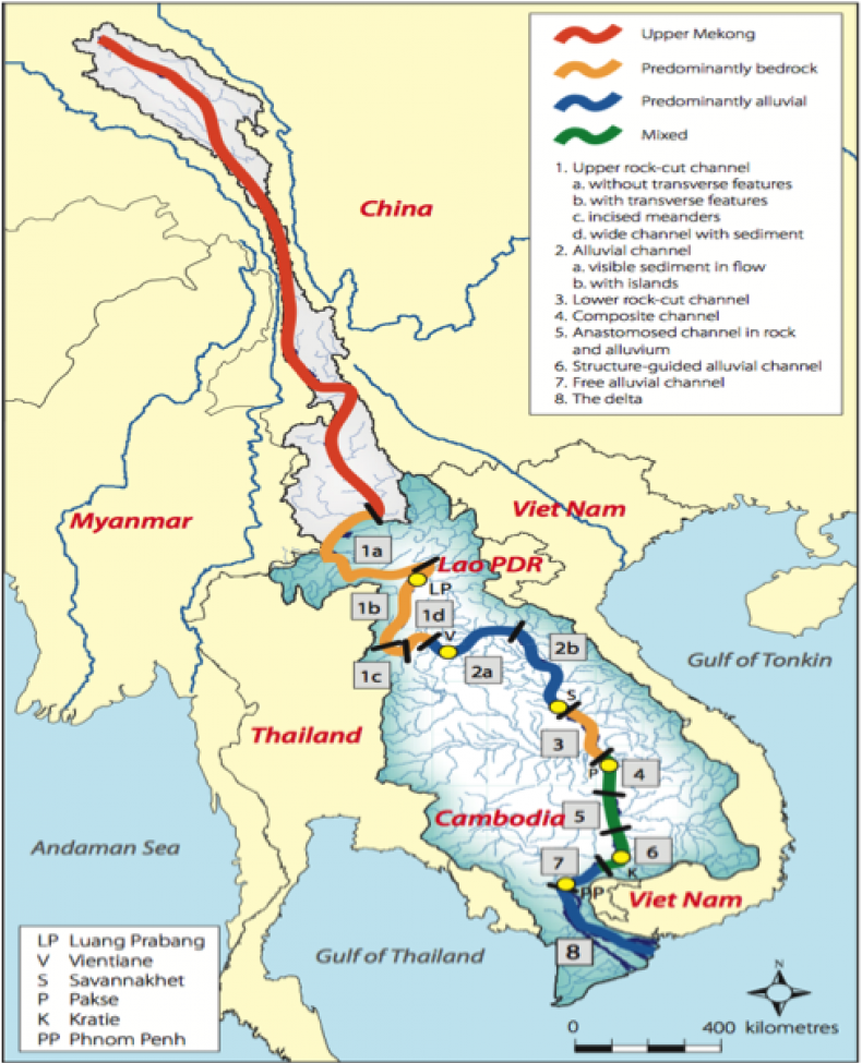 The Mekong River Basin Includes Seven Broad Physiographic - Atlas Clipart (1024x974), Png Download