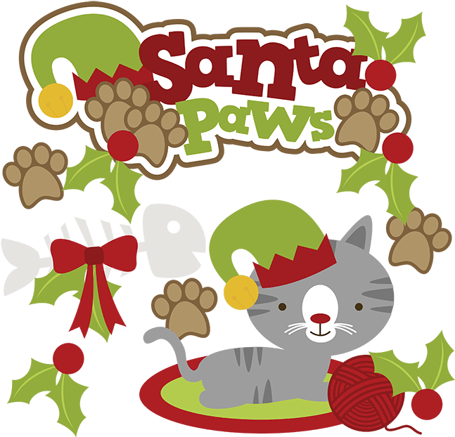 Christmas Clipart Cat - Christmas Cat Clipart Free - Png Download (648x635), Png Download