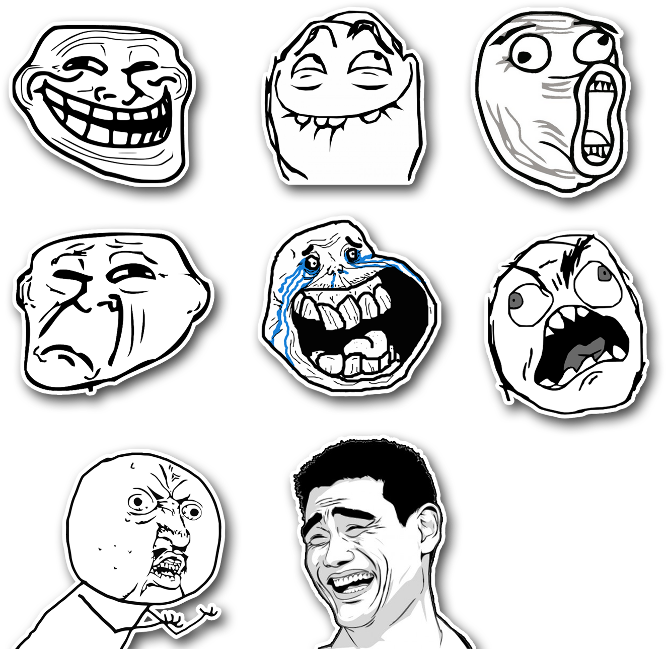Troll Faces - Cartoon Clipart (1360x1300), Png Download