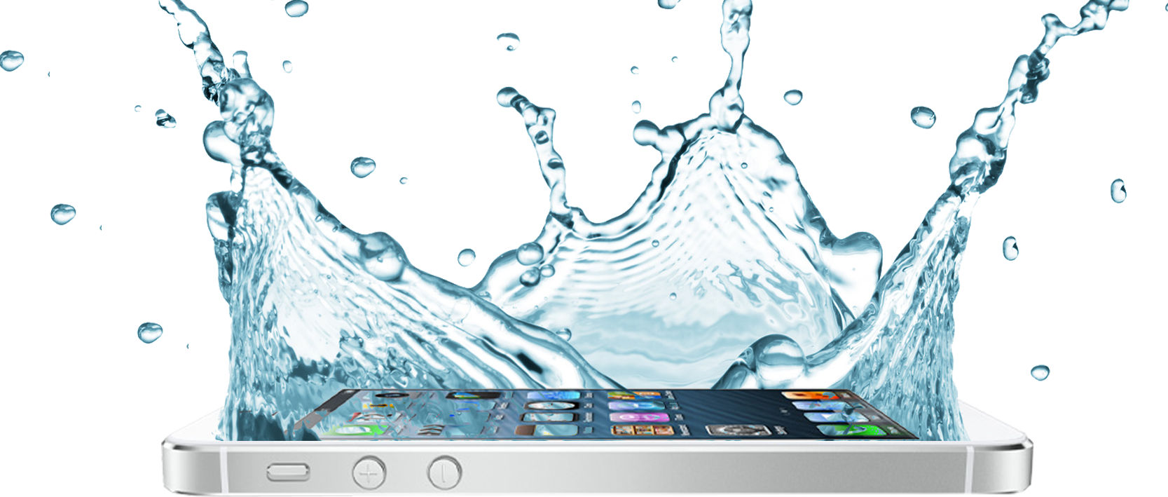 Water Resistant Iphone - Water Splash Overlay Png Clipart (1667x709), Png Download