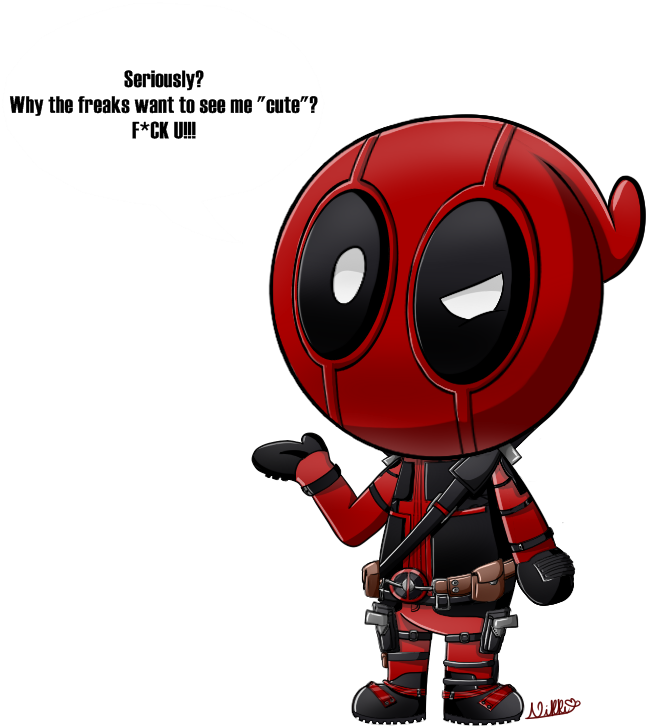 Deadpool By Arachnide - Cute Spiderman Cartoon Drawing Clipart (727x766), Png Download
