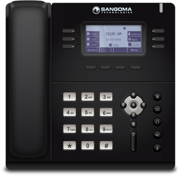 Sangoma S400 Blue Screen Sm - Sangoma S500 Sip Phone Clipart (600x594), Png Download