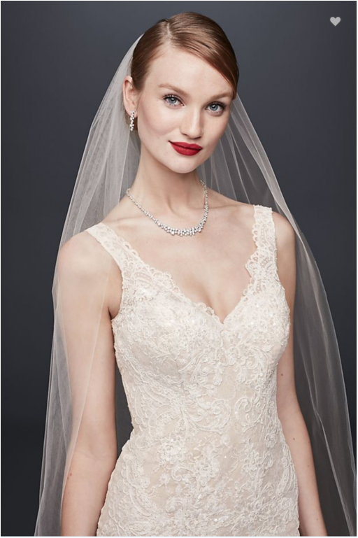 Oleg Cassini Oleg Cassini Lace Trumpet Wedding Dress - Wedding Dress Clipart (1024x768), Png Download