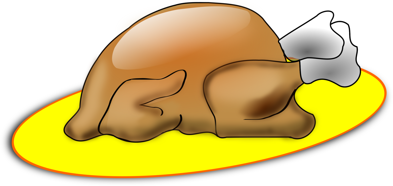 Turkey Meat Stuffing Drawing Roasting Clipart (1586x750), Png Download