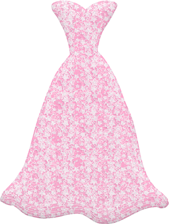 Wedding Dress Lace Pink Dress Wedding Bride Woman - Gown Clipart (542x720), Png Download