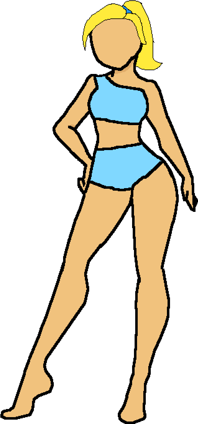 Faceless Girl In Bikini - Thicc Girl Art Bases Clipart (800x1400), Png Download