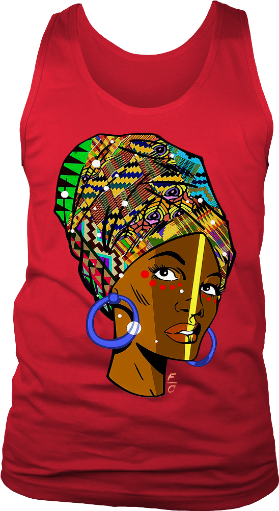 African Woman Tank - T-shirt Clipart (1000x1000), Png Download