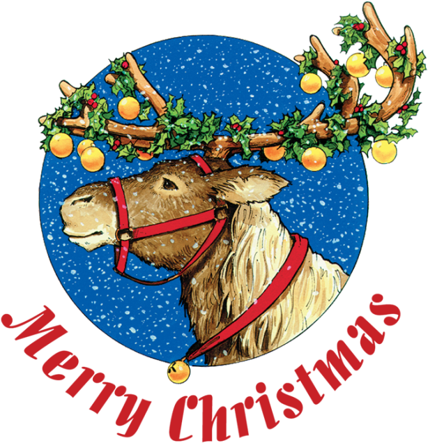 Christmas-reindeer Santa And His Reindeer, Christmas - Christmas Clipart (640x665), Png Download