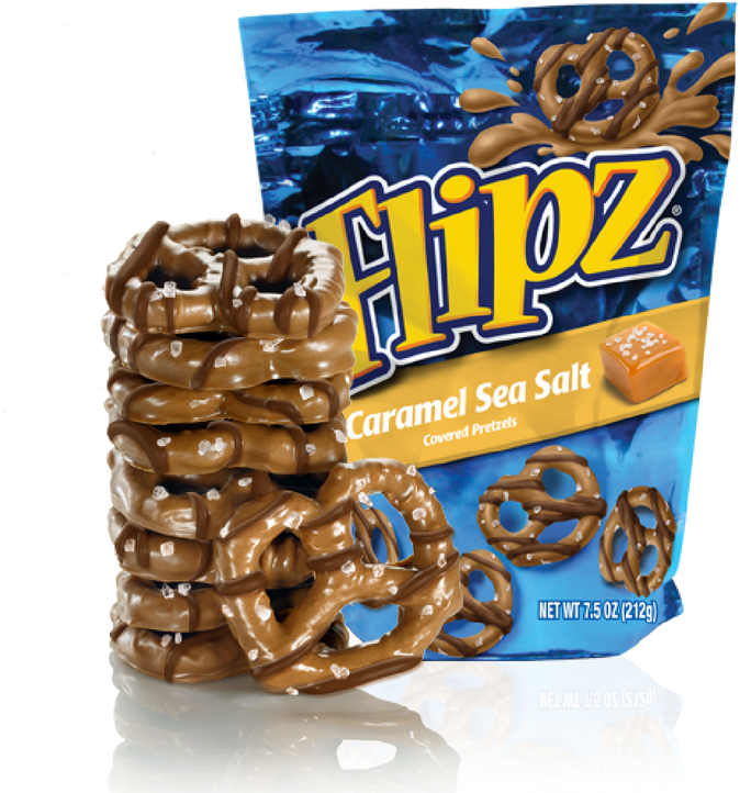 Flipz Caramel Sea Salt Covered Pretzels, 5oz - Flipz Caramel Sea Salt Clipart (800x800), Png Download
