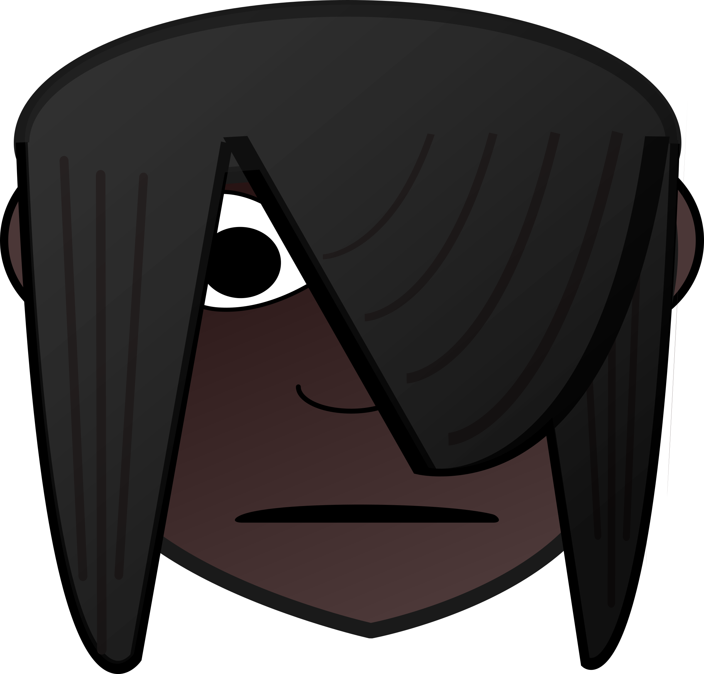 This Free Icons Png Design Of Emo Girl Head Dark Clipart (2400x2295), Png Download