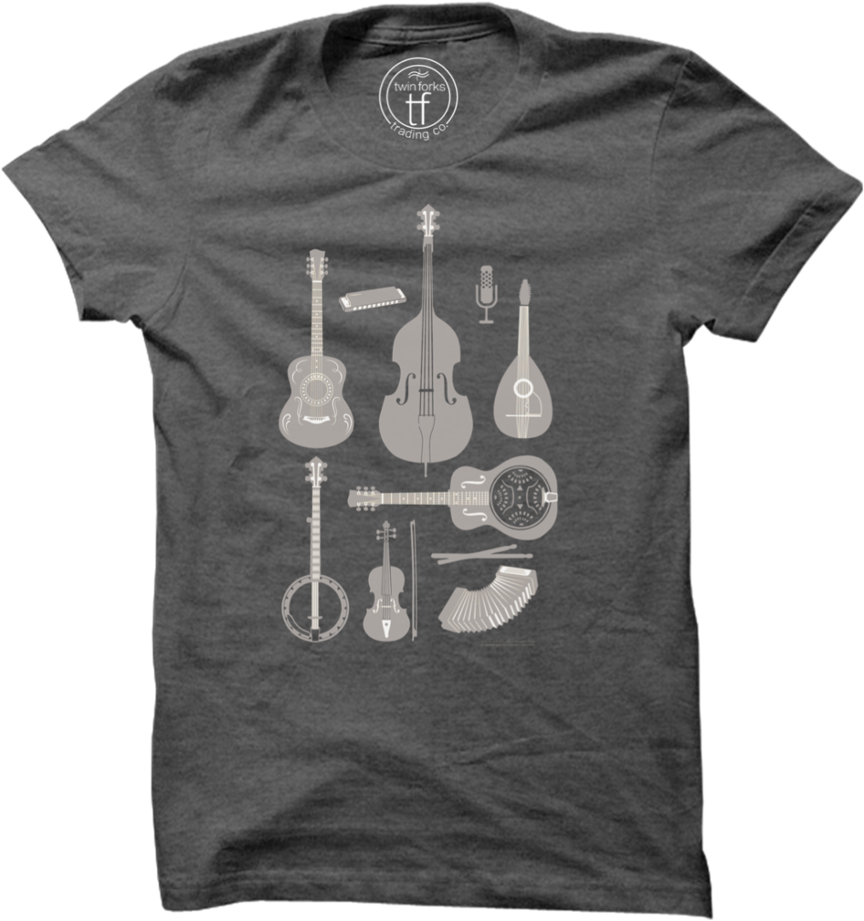 String Instruments Tee-charcoal - Vanos T Shirt Clipart (959x1024), Png Download
