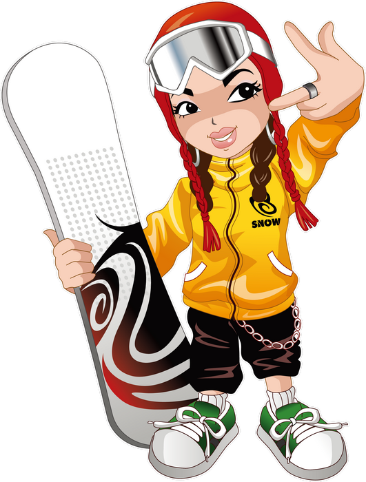 Snowboarder - Hip Hop Cartoon Png Clipart (531x700), Png Download
