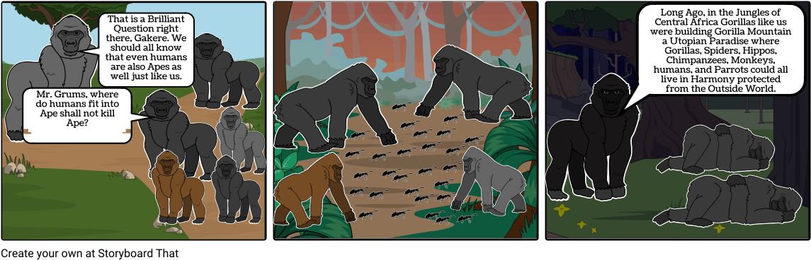 Gorilla Quest Storyboard - Gorilla Clipart (1164x385), Png Download