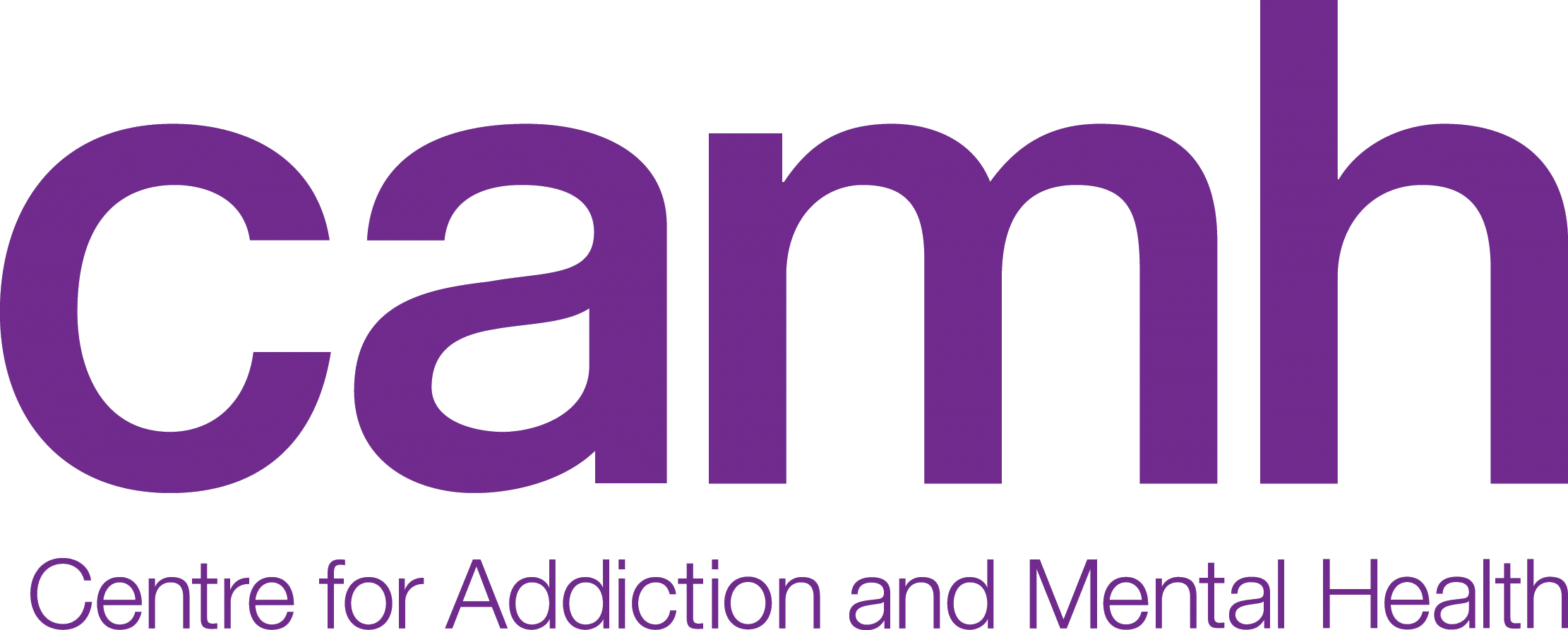 Camh Logo Purple - Centre For Addiction And Mental Health Logo Clipart (2221x893), Png Download