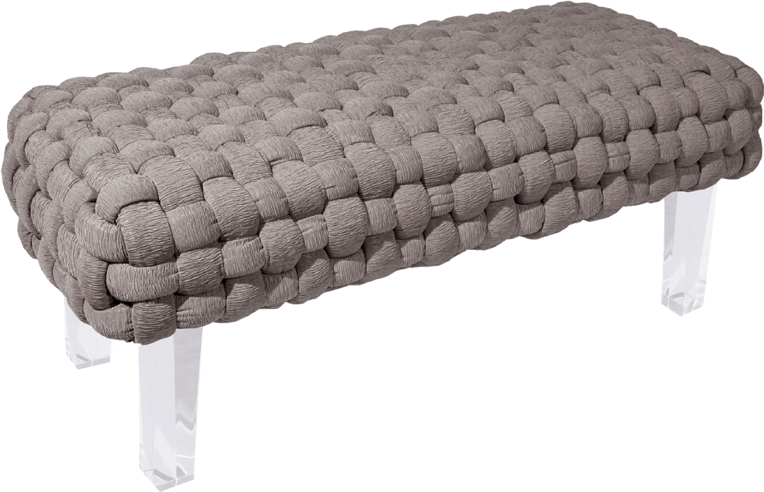 Ultra Modern Textured Luxury Plaited Bench Grey - Bench Clipart (1200x1200), Png Download