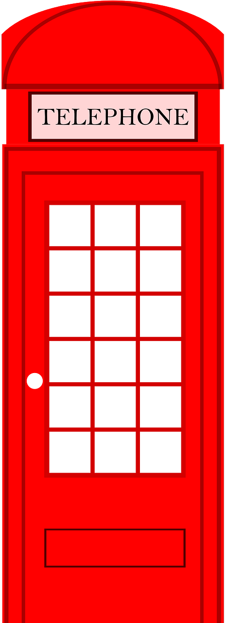 Cartoon London Telephone Box Clipart (640x1280), Png Download