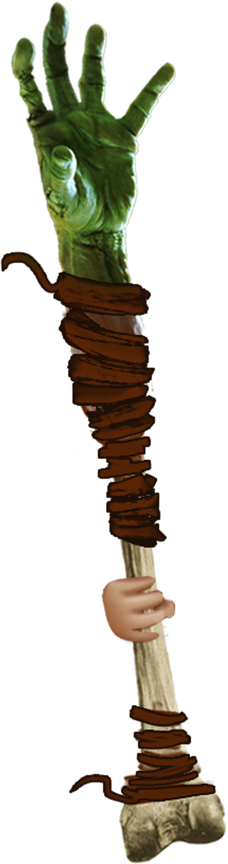 Zombie Arm Clubber - Melee Weapon Clipart (852x2053), Png Download