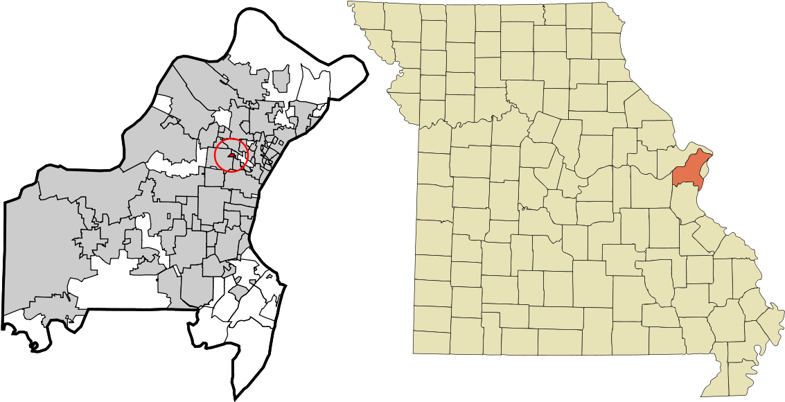 Warson Woods Mo Map Clipart (1200x632), Png Download