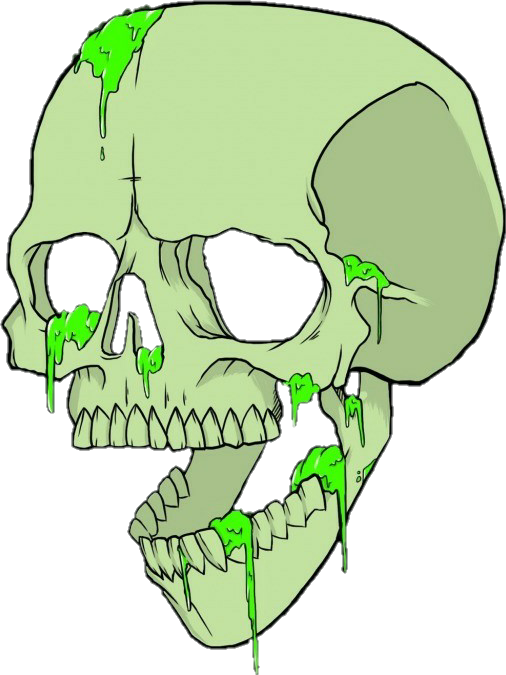 #skull #grime #green - Grime Skull Png Clipart (506x675), Png Download