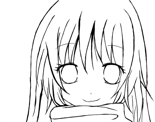 Anime Clipart Easy - Line Art Anime Easy - Png Download (640x480), Png Download