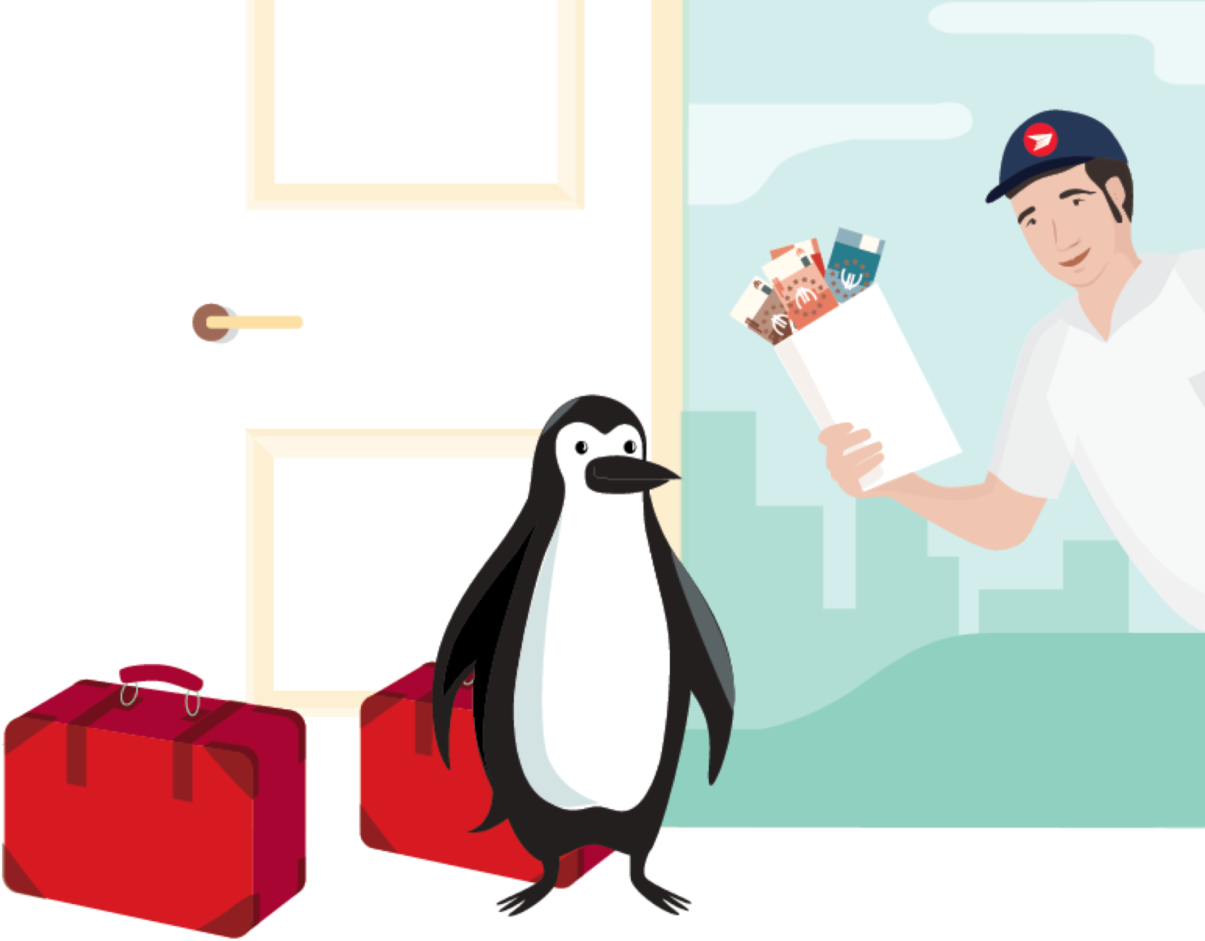 Percy Penguin Receives His Foreign Currency Delivery - Adã©lie Penguin Clipart (1700x1328), Png Download
