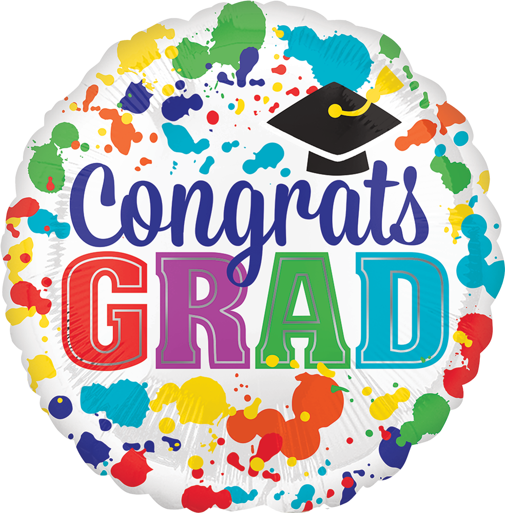 Congrats Grad Paint Splotch - Balloon Clipart (1000x1000), Png Download