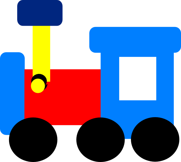 Children Train Clip Art - Red Blue And Yellow Train Clipart - Png Download (600x535), Png Download