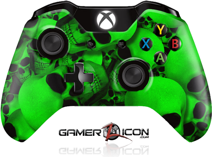 Xbox One Green Skull Controller - Liverpool Xbox One Controller Clipart (725x517), Png Download