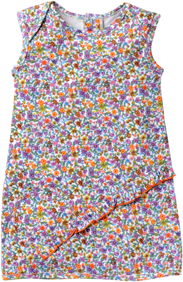 Diagonal Ruffle Dress - Day Dress Clipart (1280x1280), Png Download