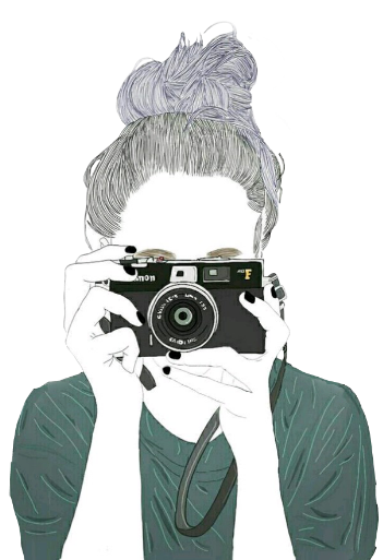 #girl #girls #cute #camera - Girl Drawing Clipart (730x730), Png Download