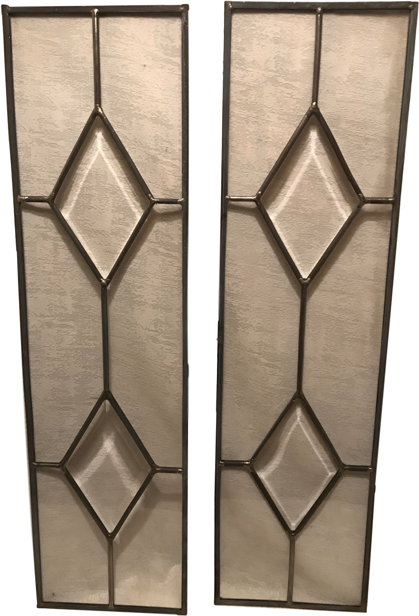 Vintage Beveled Geometric Leaded Clear Glass Window - Wood Clipart (1346x1979), Png Download