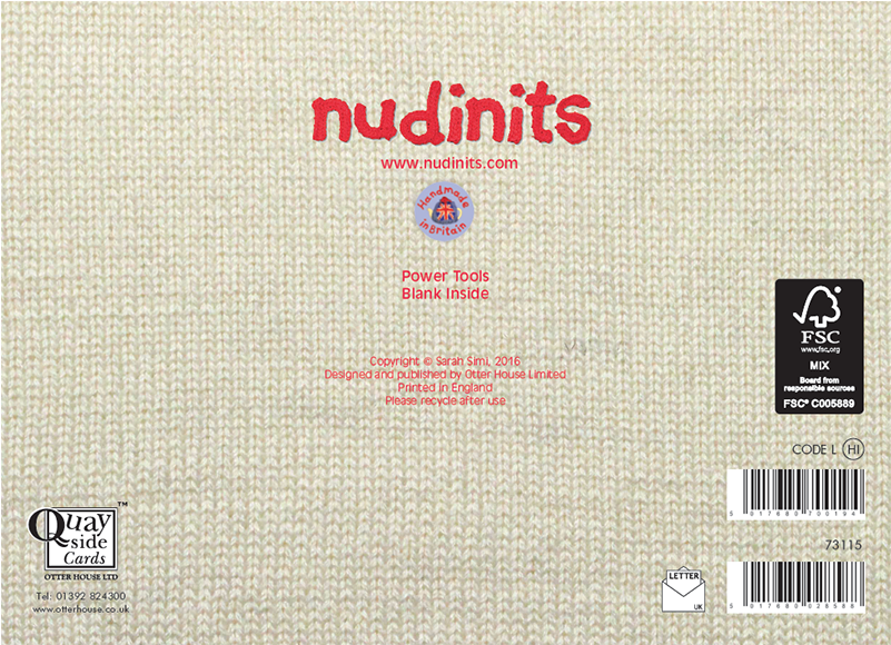 Nudinits 'power Tools' Greeting Card - Label Clipart (800x800), Png Download