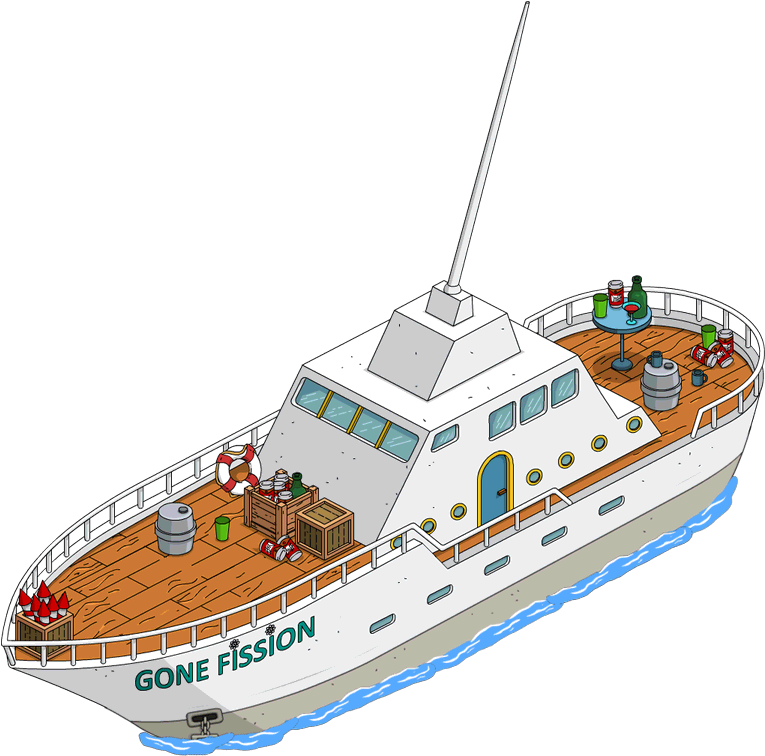 Tapped Out Gone Fission - Simpsons Tapped Out Boat Clipart (766x776), Png Download