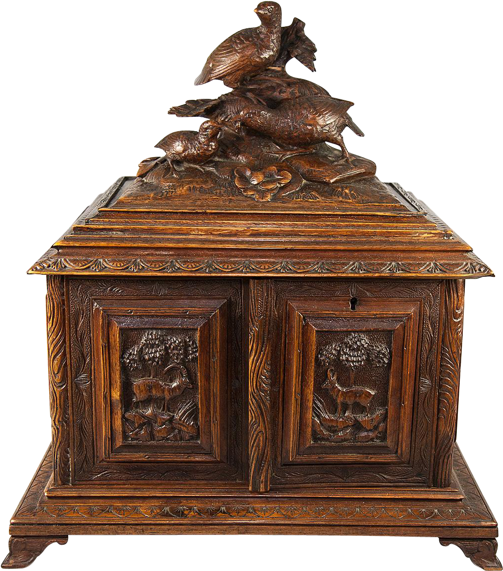 Superb Antique Black Forest Cigar Chest, Not Humidor, - Chiffonier Clipart (1148x1148), Png Download